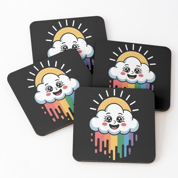 Item preview, Rainbow with clouds - beautiful colourful colours designed and sold by NicolaMail.