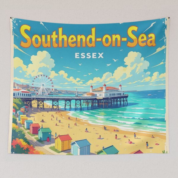 Item preview, Southend-on-Sea, Essex, England: Vintage-Style Painterly Travel Poster designed and sold by LSVart.