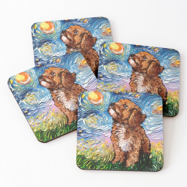 Item preview, Cavapoo Starry Night Impressionist Dog Art for Mom Dad Kids designed and sold by SALI MANI.