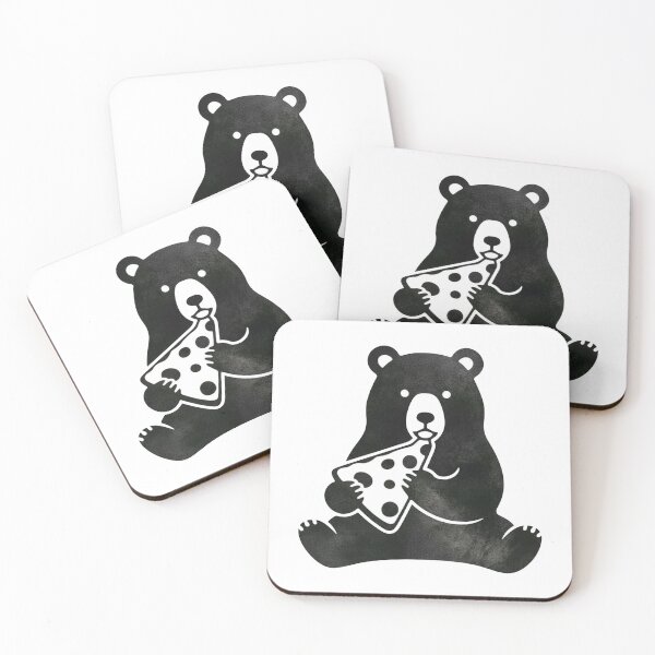 Item preview, Cute Black Bear Eating Pizza designed and sold by k3rstman1.