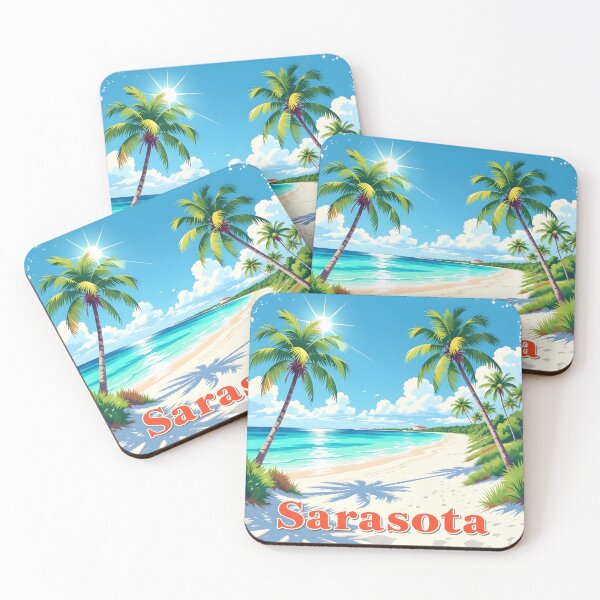 Item preview, Sarasota, Florida, USA: Vintage-Style Painterly Travel Poster designed and sold by LSVart.