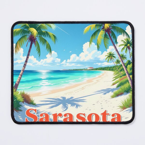 Item preview, Sarasota, Florida, USA: Vintage-Style Painterly Travel Poster designed and sold by LSVart.