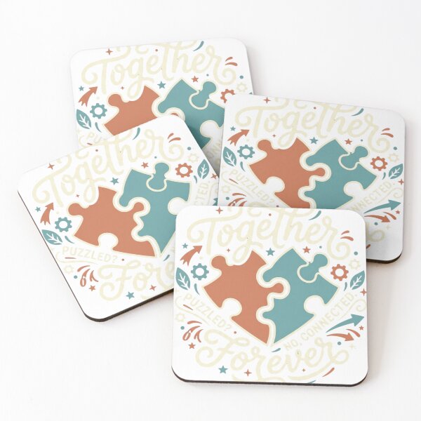 Item preview, Together Forever: Vintage Retro Puzzle Heart Connection designed and sold by HappySproutArt.