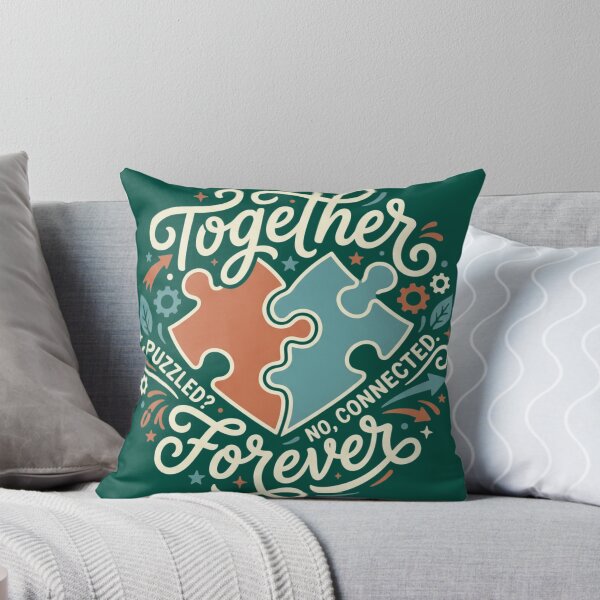 Item preview, Together Forever: Vintage Retro Puzzle Heart Connection designed and sold by HappySproutArt.