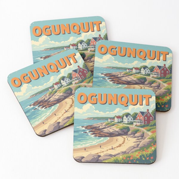 Item preview, Ogunquit, Maine, USA: Vintage-Style Painterly Travel Poster designed and sold by LSVart.