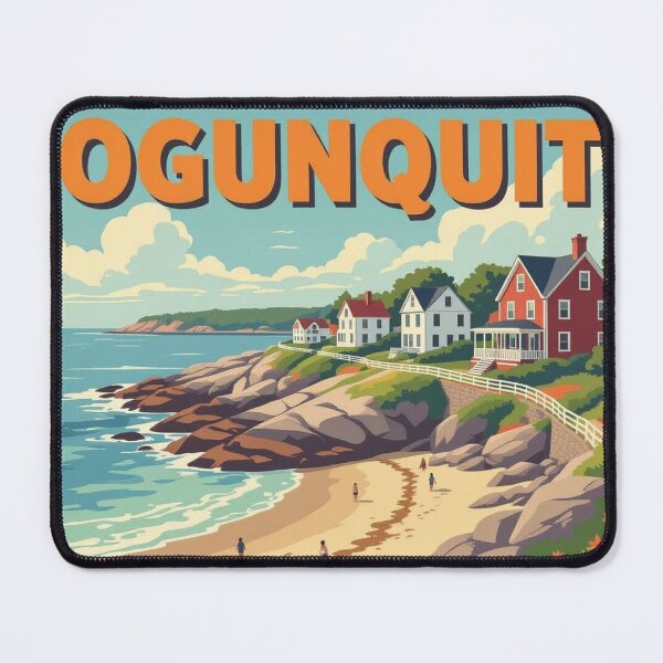 Item preview, Ogunquit, Maine, USA: Vintage-Style Painterly Travel Poster designed and sold by LSVart.
