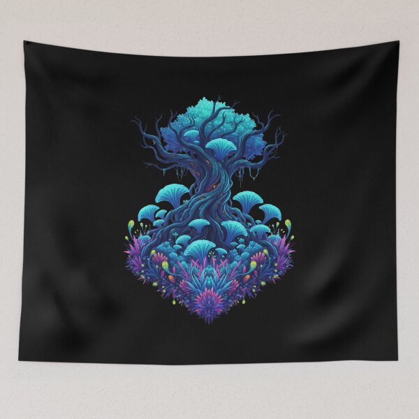 Item preview, Avatar-Inspired Pandora Forest Art – Bioluminescent Fantasy Jungle Nature designed and sold by alllyxispace.