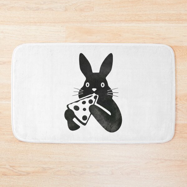 Item preview, Cute Black Rabbit Eating Pizza designed and sold by k3rstman1.