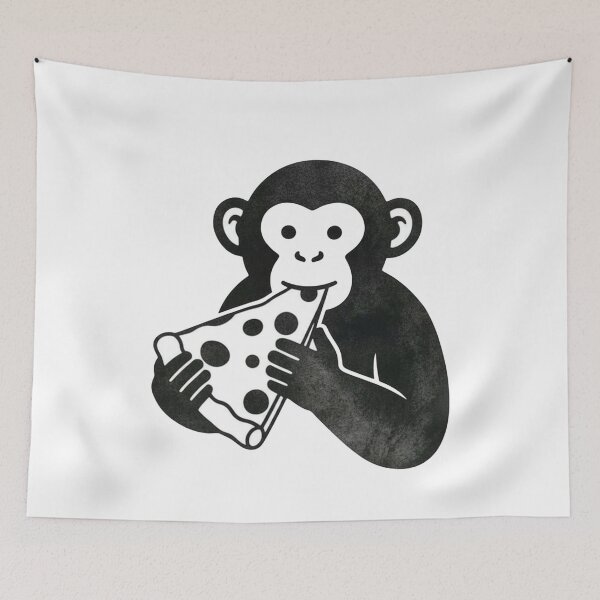 Item preview, Funny Monkey Eating Pizza designed and sold by k3rstman1.