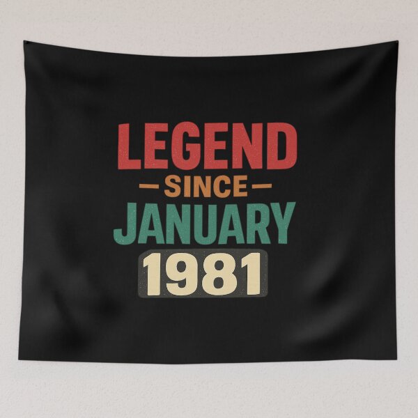 Item preview, Legend Since January 1981 | Vintage Retro Birthday T-Shirt | Classic Milestone Year Tee designed and sold by DailyDrivesct.