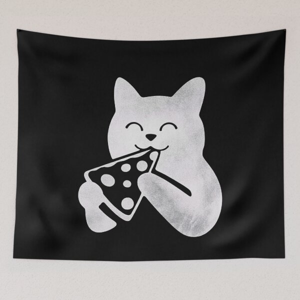 Item preview, Cute Cat Eating Pizza Slice Happy Feline designed and sold by k3rstman1.