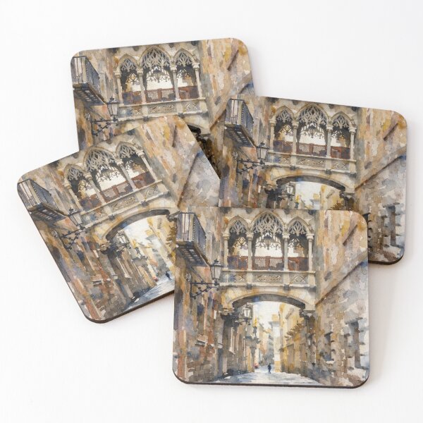 Item preview, Carrer del Bisbe Barcelona Watercolor designed and sold by caracatita75.