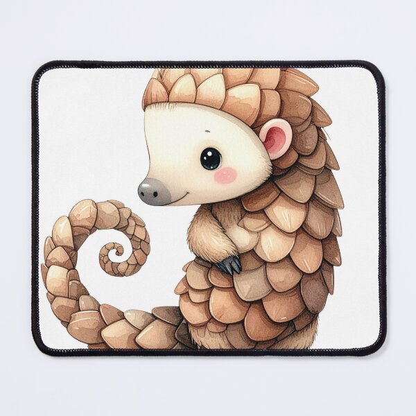 Item preview, Adorable Watercolor Baby Pangolin Illustration with Intricate Scales designed and sold by takeng07.