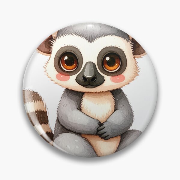 Item preview, Adorable Watercolor Baby Lemur with Big Brown Eyes designed and sold by takeng07.