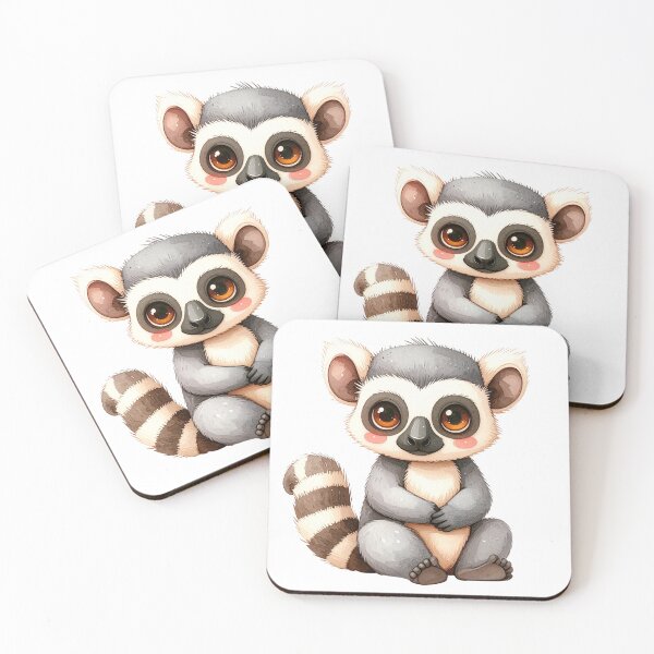 Item preview, Adorable Watercolor Baby Lemur with Big Brown Eyes designed and sold by takeng07.