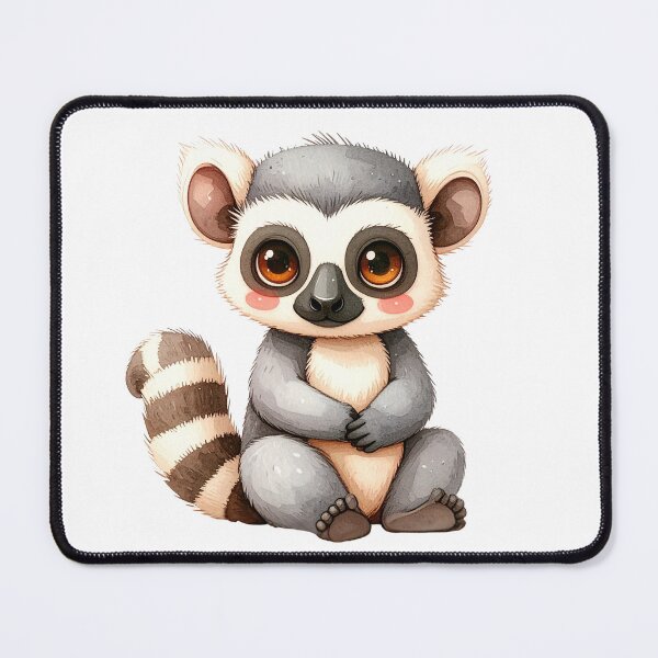 Item preview, Adorable Watercolor Baby Lemur with Big Brown Eyes designed and sold by takeng07.