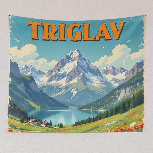 Item preview, Triglav, Slovenia: Vintage-Style Painterly Travel Poster designed and sold by LSVart.