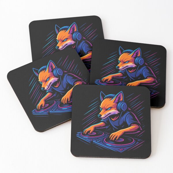 Item preview, Neon Fox DJ - Club Vibes Vector Illustration designed and sold by MKreative Studio.