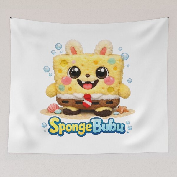Item preview, SpongeBubu Plush – Cute Yellow Square Soft Toy designed and sold by GlobalBoom.