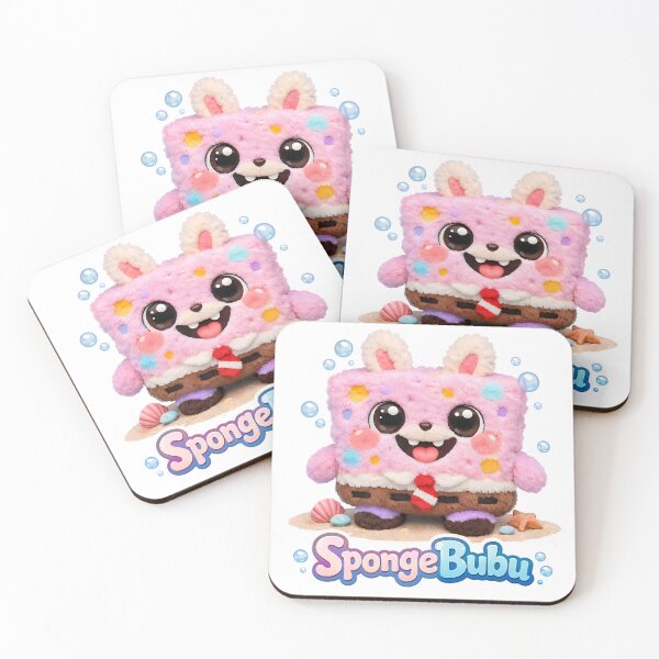 Item preview, Pink SpongeBubu Plush – Cute Square Soft Toy designed and sold by GlobalBoom.