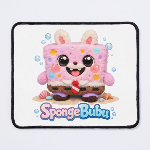 Item preview, Pink SpongeBubu Plush – Cute Square Soft Toy designed and sold by GlobalBoom.