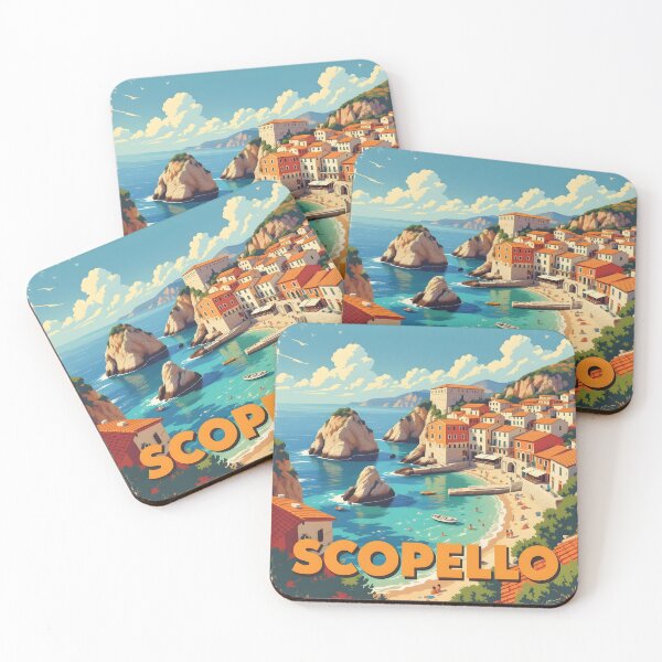 Item preview, Scopello, Sicily, Italy: Vintage-Style Painterly Travel Poster designed and sold by LSVart.