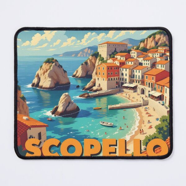 Item preview, Scopello, Sicily, Italy: Vintage-Style Painterly Travel Poster designed and sold by LSVart.