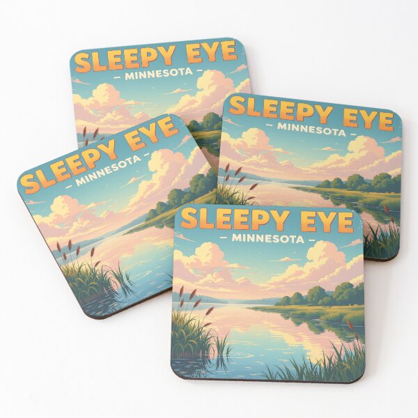 Item preview, Sleepy Eye, Minnesota, USA: Vintage-Style Painterly Travel Poster designed and sold by LSVart.