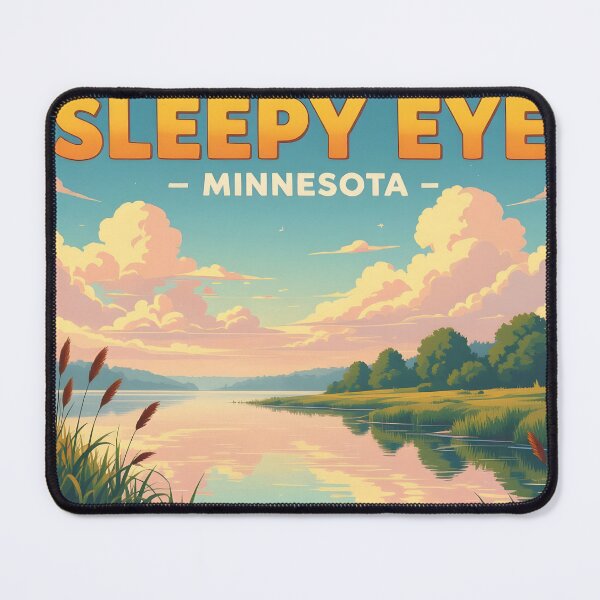 Item preview, Sleepy Eye, Minnesota, USA: Vintage-Style Painterly Travel Poster designed and sold by LSVart.