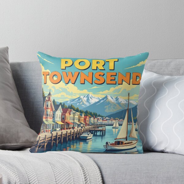 Item preview, Port Townsend, Washington, USA: Vintage-Style Painterly Travel Poster designed and sold by LSVart.