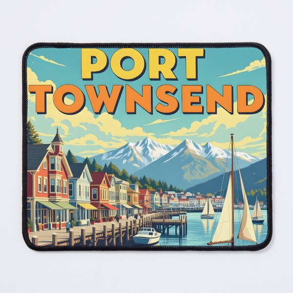 Item preview, Port Townsend, Washington, USA: Vintage-Style Painterly Travel Poster designed and sold by LSVart.
