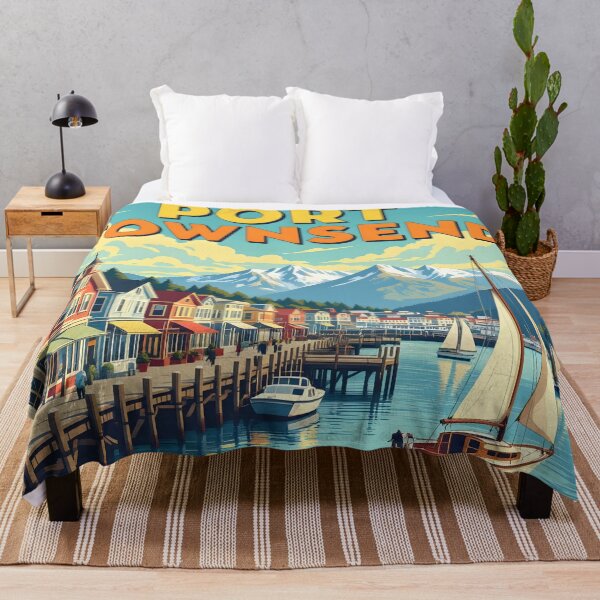 Item preview, Port Townsend, Washington, USA: Vintage-Style Painterly Travel Poster designed and sold by LSVart.