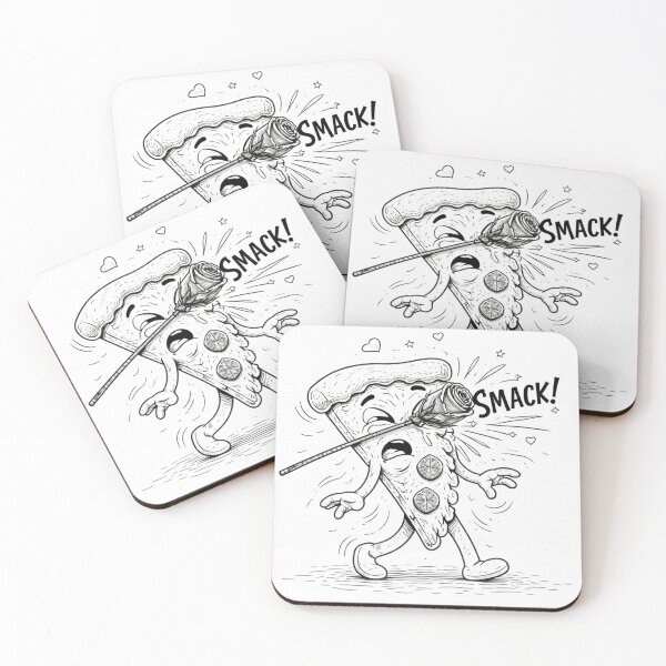 Item preview, SMACK! Pizza Hit by a Rose – Funny Romantic Fail Doodle designed and sold by ComedyInkFactor.