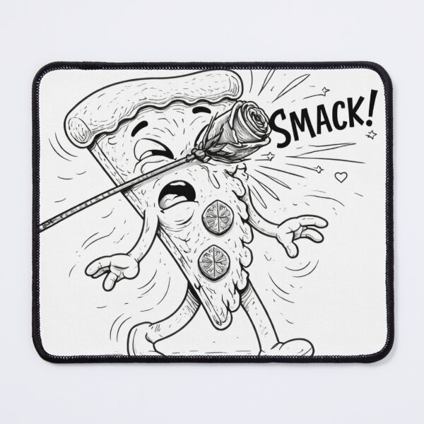 Item preview, SMACK! Pizza Hit by a Rose – Funny Romantic Fail Doodle designed and sold by ComedyInkFactor.