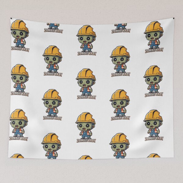Item preview, Cute Zombie Construction Worker Baby Graphic designed and sold by rjjvstudio26.