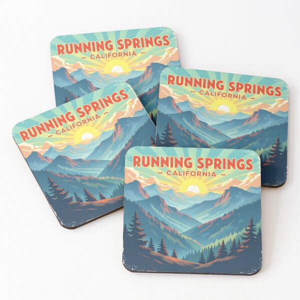 Item preview, Running Springs, California, USA: Vintage-Style Painterly Travel Poster designed and sold by LSVart.