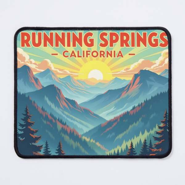 Item preview, Running Springs, California, USA: Vintage-Style Painterly Travel Poster designed and sold by LSVart.
