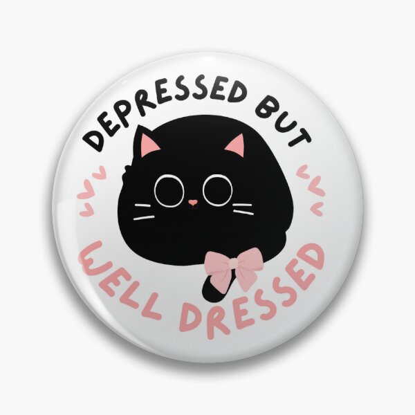 Item preview, Depressed but Well Dressed Cute Black Cat Humorous Funny Design designed and sold by ChairaeArt.