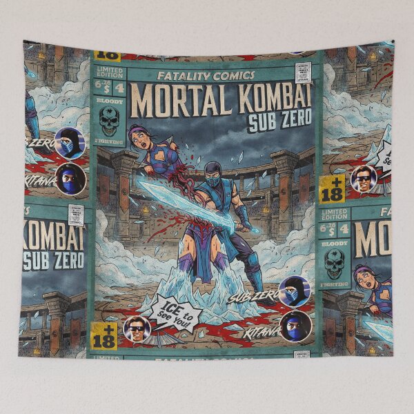 Artikelvorschau, Mortal Kombat Sub Zero Vintage Comic Cover Art entworfen und verkauft von Back2Collage.
