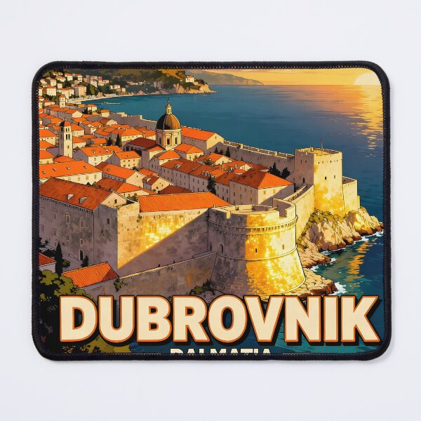 Item preview, Dubrovnik, Dalmatia, Croatia: Vintage-Style Painterly Travel Poster designed and sold by LSVart.