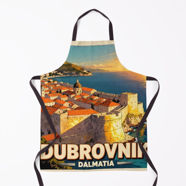 Item preview, Dubrovnik, Dalmatia, Croatia: Vintage-Style Painterly Travel Poster designed and sold by LSVart.