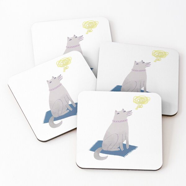 Item preview, Minimalist Thoughtful Dog — Quirky Doodle Illustration designed and sold by Helenahel.
