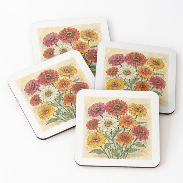 Item preview, Zinnias Flowers designed and sold by Helios Be. Lavsh.