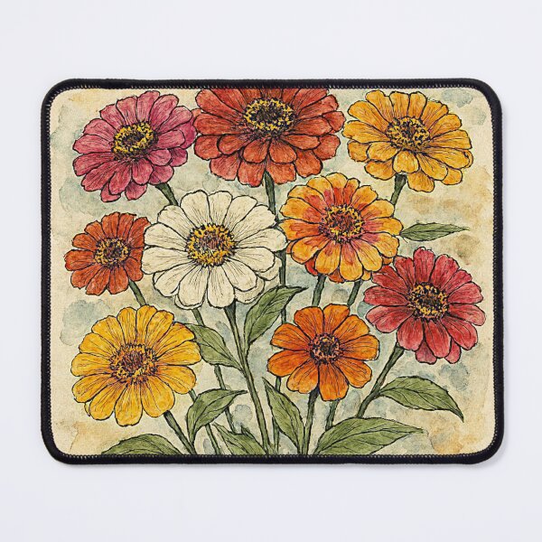 Item preview, Zinnias Flowers designed and sold by Helios Be. Lavsh.