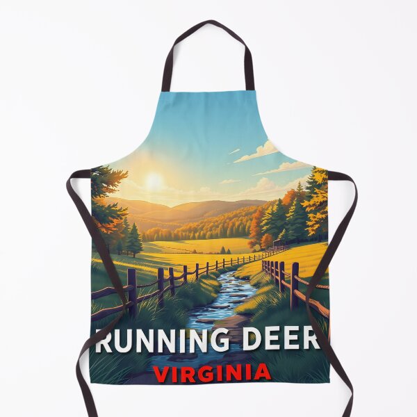 Item preview, Running Deer, Virginia, USA: Vintage-Style Painterly Travel Poster designed and sold by LSVart.