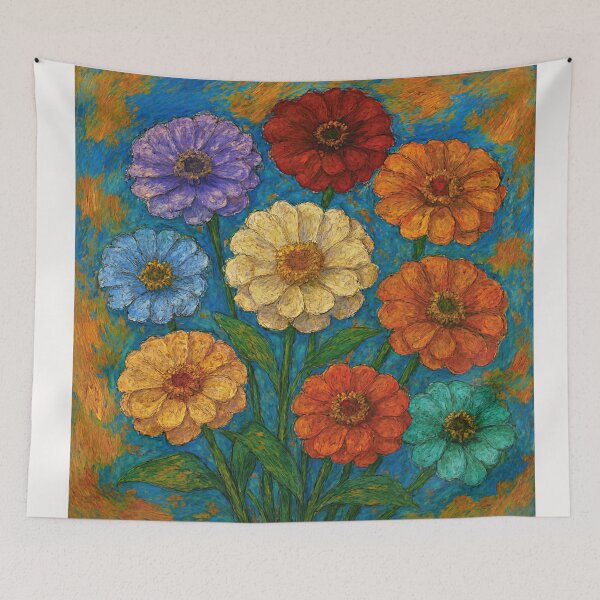 Item preview, Zinnias Flowers#3 designed and sold by Helios Be. Lavsh.