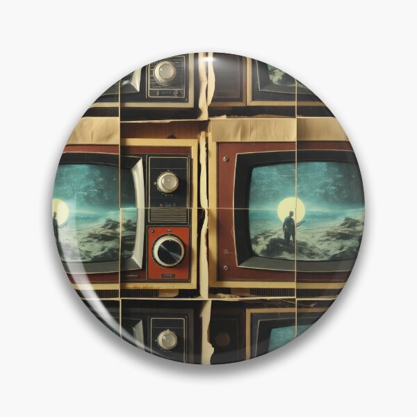 Item preview, Retro Sci-Fi TV Gallery - Vintage Television Art Grid Painting designed and sold by Cine8.