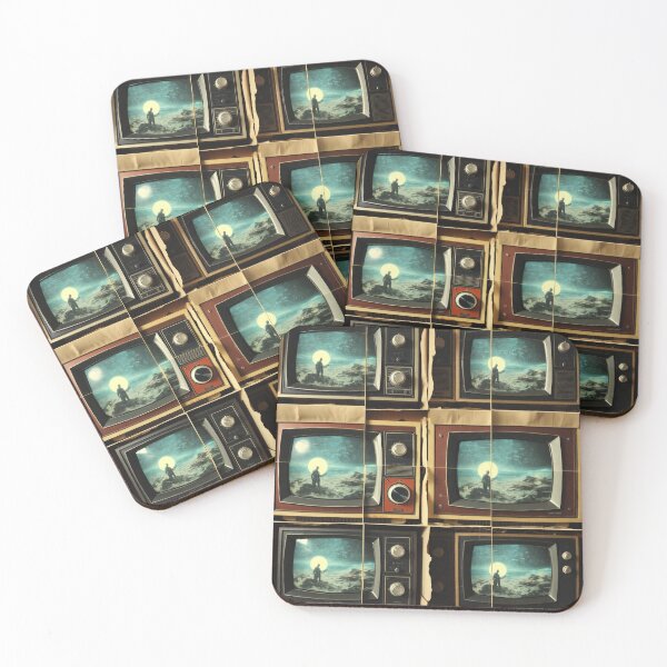 Item preview, Retro Sci-Fi TV Gallery - Vintage Television Art Grid Painting designed and sold by Cine8.
