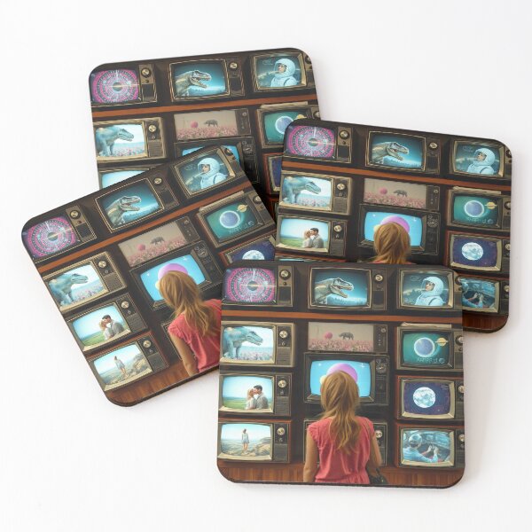 Item preview, Retro Sci-Fi TV Gallery - Vintage Television Art Grid Painting designed and sold by Cine8.