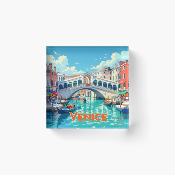 Item preview, Venice, Italy: Vintage-Style Painterly Travel Poster designed and sold by LSVart.